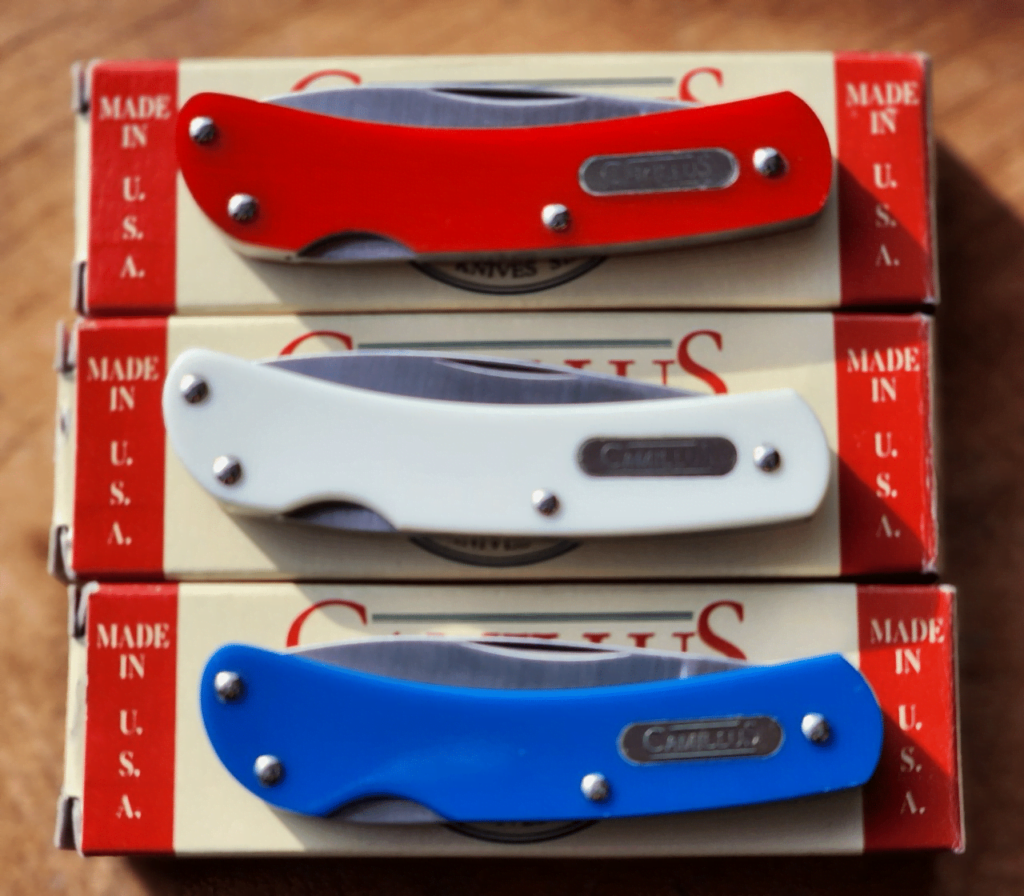 Camillus Red, White & Blue G10 #5818 Lockback knives – gallery image 2