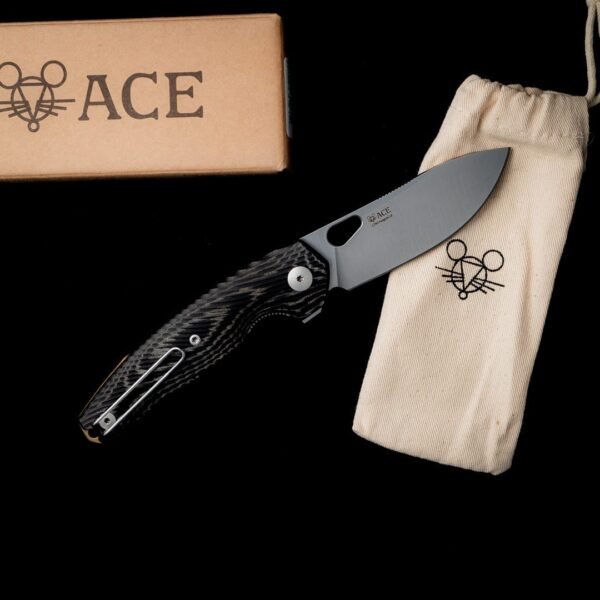 GiantMouse ACE Jagt - Black Canvas Micarta Discounted "Rescue Mouse" – gallery image 1