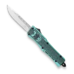 CobraTec Medium CTK-1 Mint Blue w/ Graphite Black Drop Not Serrated knife for sale
