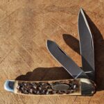 Vintage Krusius Soligen Germany Copperhead Style Jack Knife in Brown Jigged Bone knives for sale