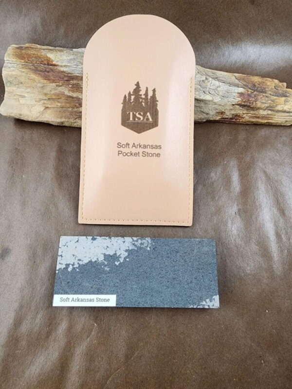 TSA Knives logo Stone Sharpener with Leather Case by RH Preyda Co.