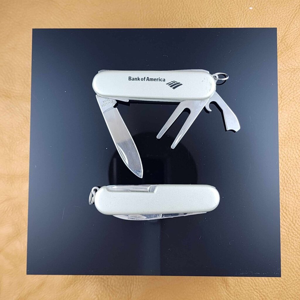 Victorinox Swiss Army Knife Silver with Advertising (gently used