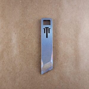 Titanium Mini Pry Bar with Beautiful Heat Treat Patina knife for sale