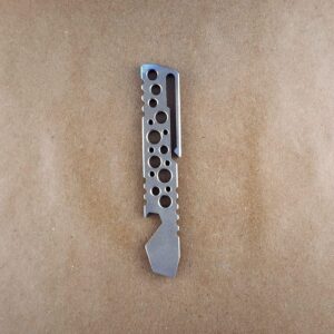Titanium Mini Pry Bar with Beautiful Heat Treat Patina knife for sale