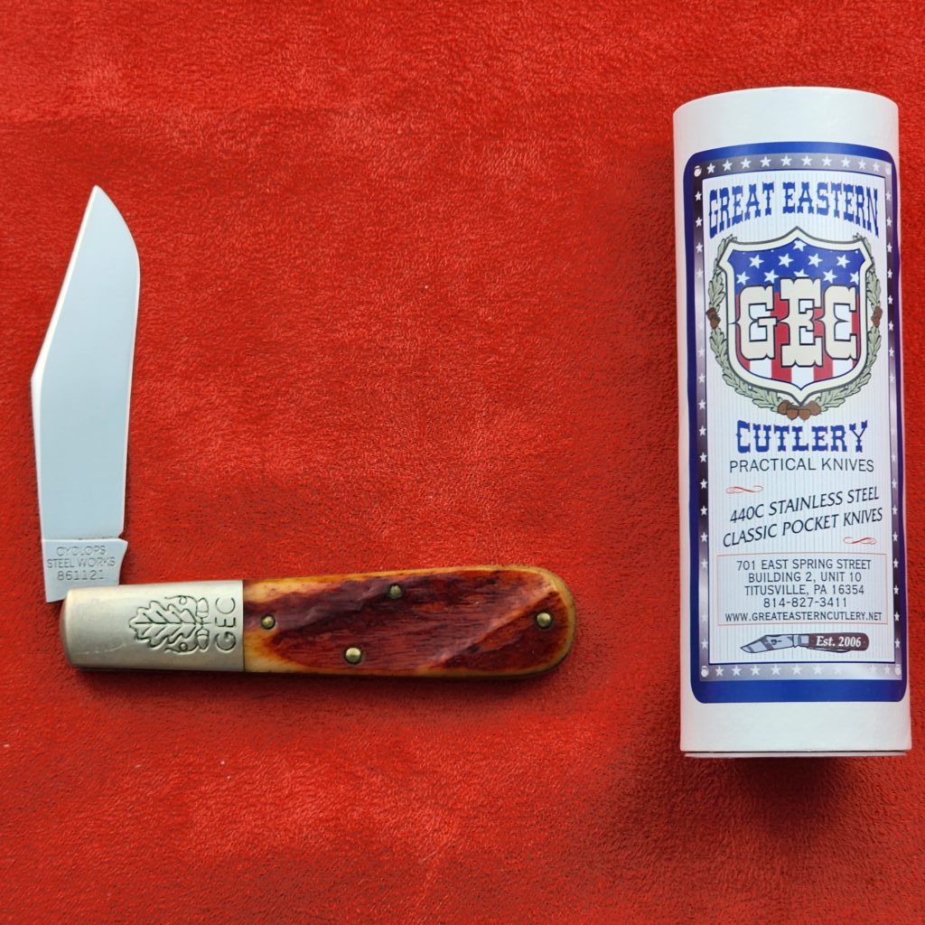 GEC #861121 Rust Orange Natural Bone knife for sale