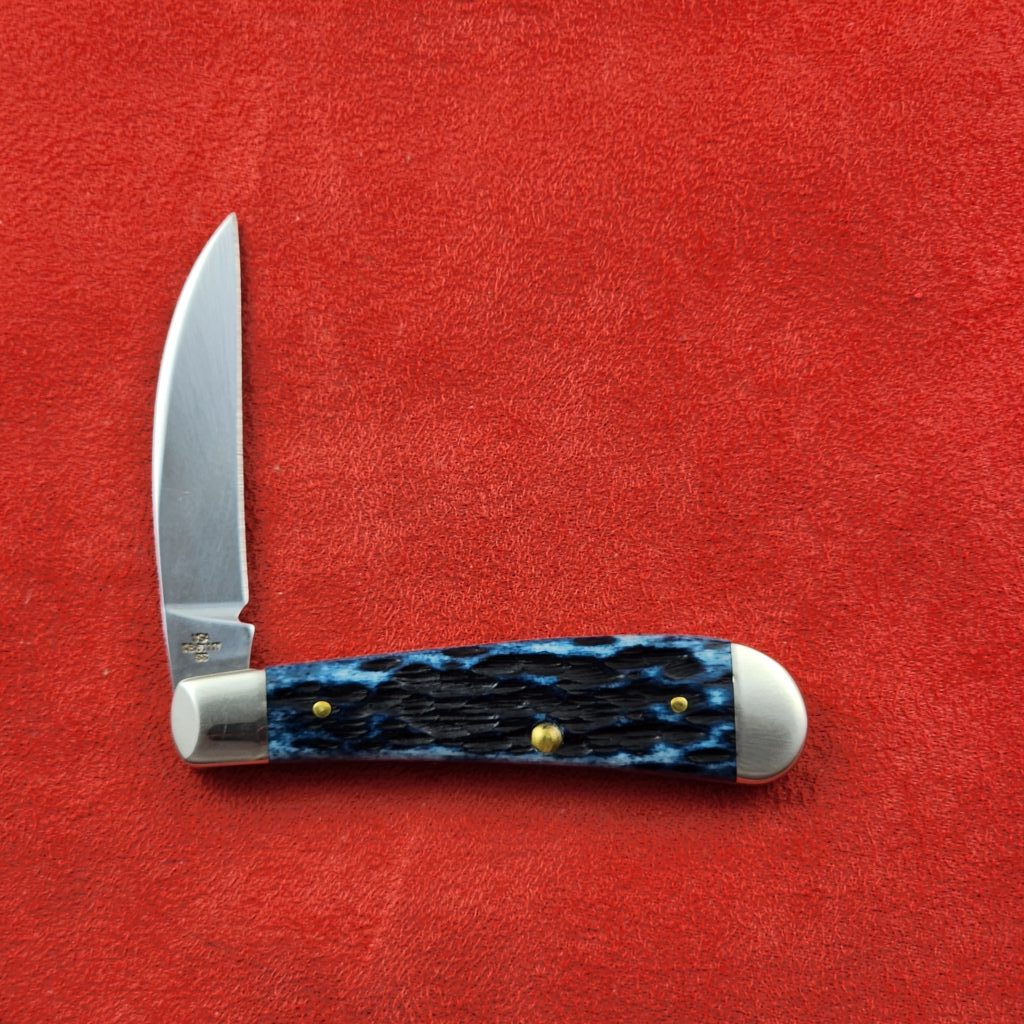 Case XX Red Orange Maple Burl Wood Smooth Half Whittler 7208 in Damascus – gallery image 15