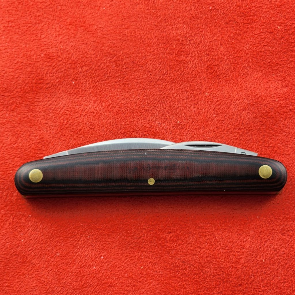 GEC #620320 Red & Black Linen Micarta Pocket Carver – gallery image 2