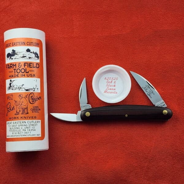 GEC #620320 Red & Black Linen Micarta Pocket Carver – gallery image 1