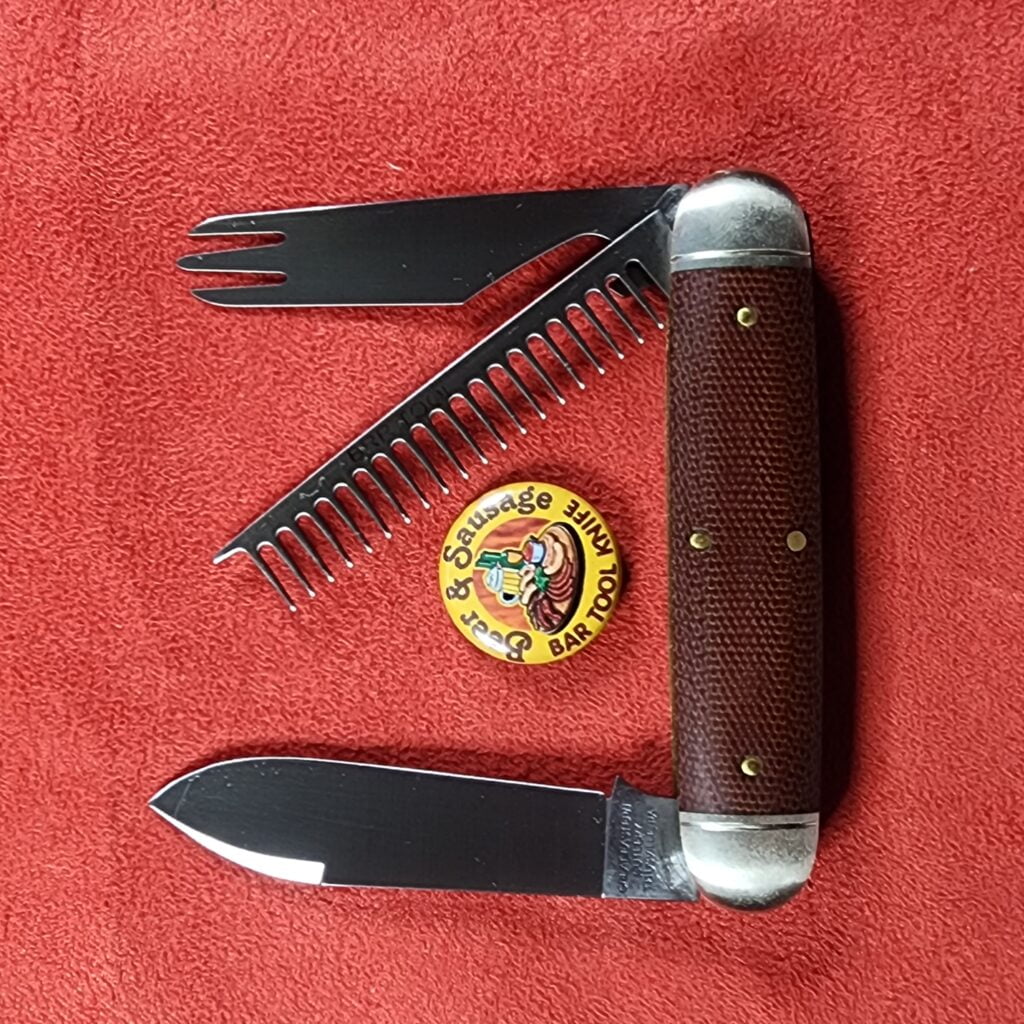 GEC #352320 Natural Canvas Beer and Sausage Knife With Sheath – gallery image 2