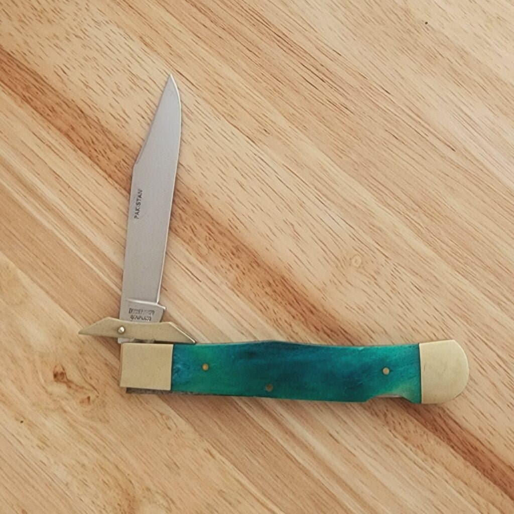 Frost Cutlery Blue Smooth Bone Lockback with Swing Guard – gallery image 7