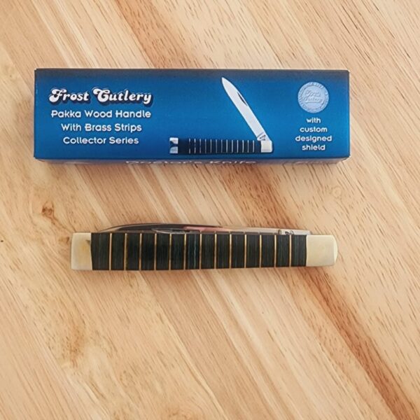 Frost Cutlery Doctors Knife with Pakka Wood and Brass Handles - Image 2