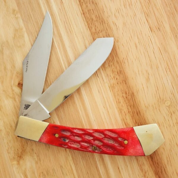 Frost Cutlery Daniel Boone Trapper in Red Jigged Bone and German Stainless Steel - Image 3