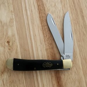 Steel Warrior by Frost Cutlery Cape Buffalo Horn Trapper knife for sale