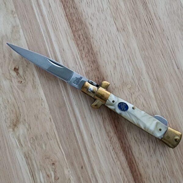 Steel Warrior by Frost Cutlery Lock Back Stiletto Mock MOP – gallery image 1