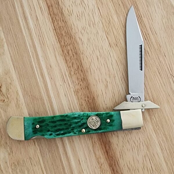 Buck Creek by Frost Cutlery Green Jigged Bone Swing Guard German Steel – gallery image 1
