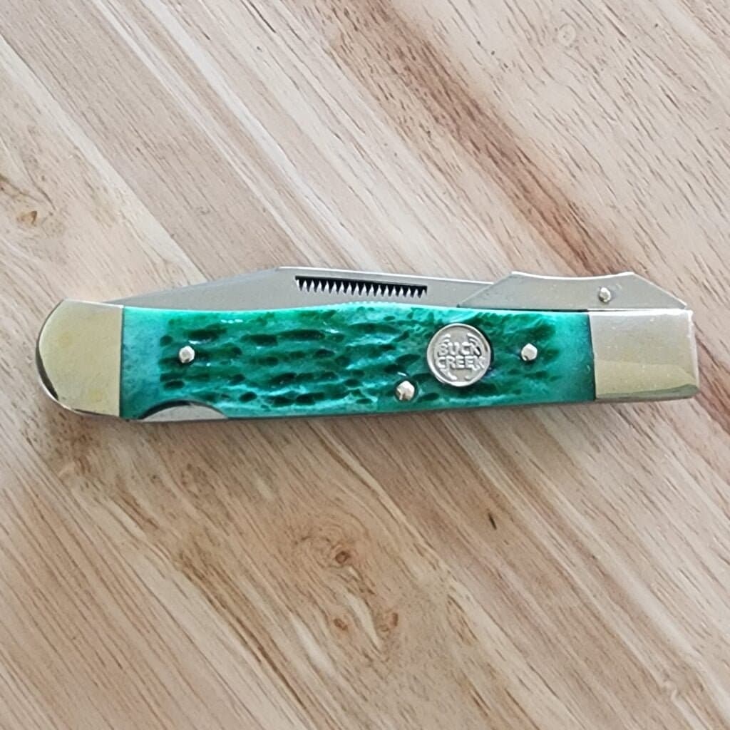 Buck Creek by Frost Cutlery Green Jigged Bone Swing Guard German Steel – gallery image 3