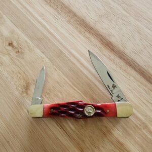 Whitetail Cutlery by Frost Cutlery Red Jigged Bone Country Whittler knife for sale