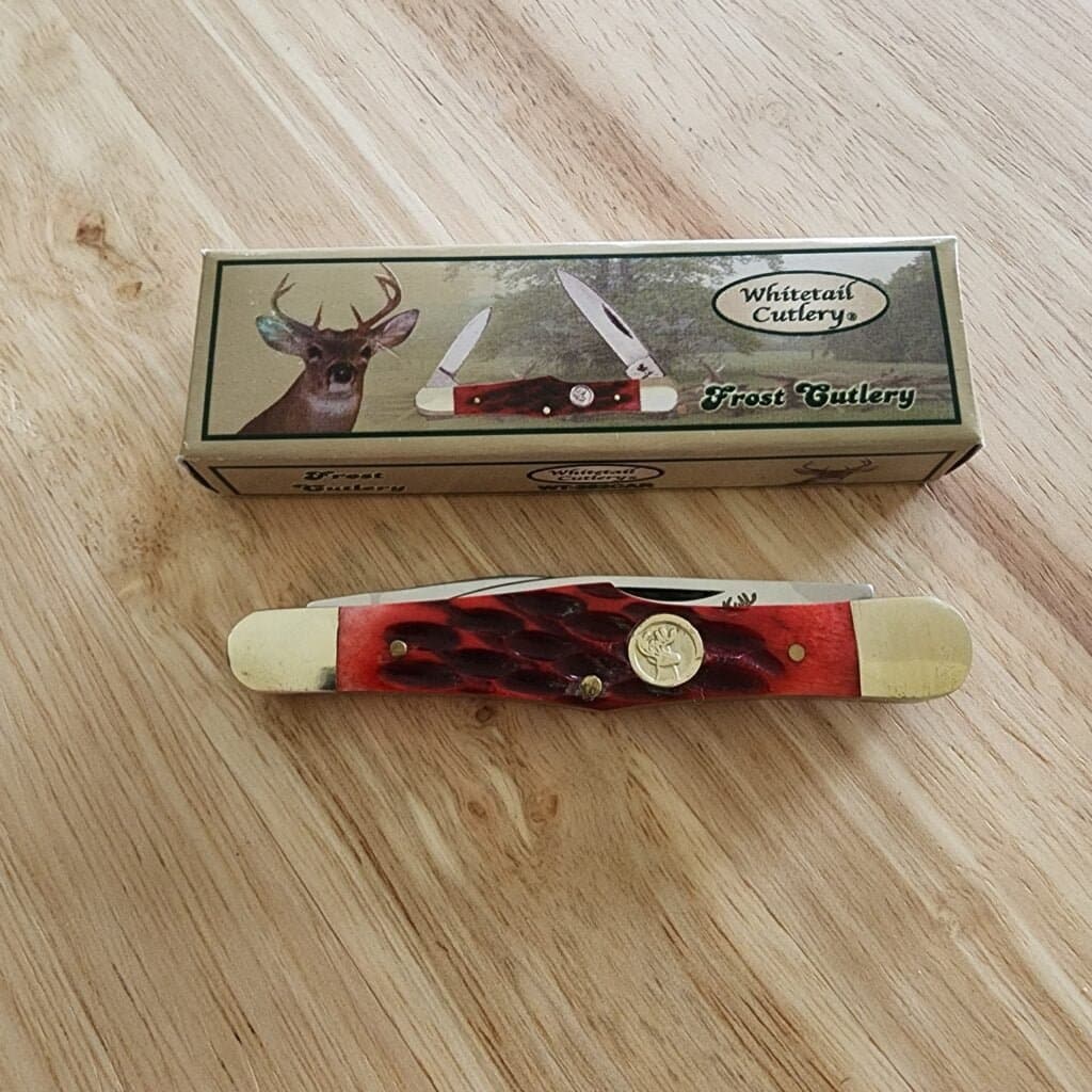 Whitetail Cutlery by Frost Cutlery Red Jigged Bone Country Whittler – gallery image 3