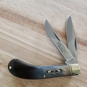 Frost Cutlery Bear and Bull Ox Horn Saddlehorn knife for sale