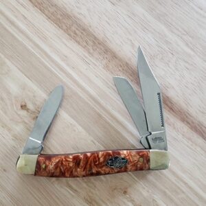 Frost Cutlery Wild Turkey Whiskey River Resin Stockman knife for sale