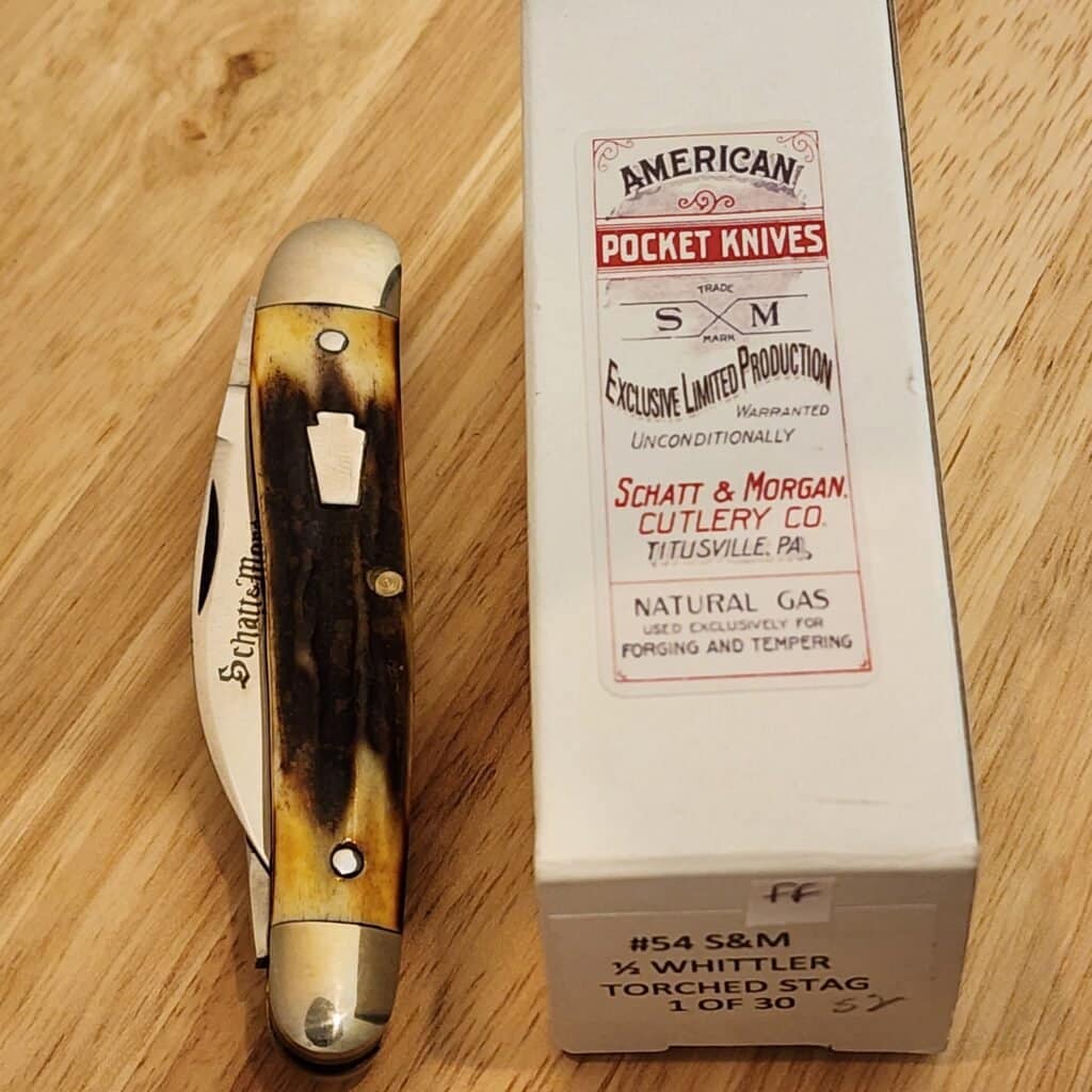 Schatt & Morgan Cutlery Co. #54 1/2 Whittler Torched Stag 1 of 30 – gallery image 3