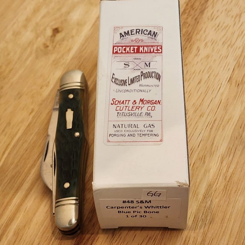 Schatt & Morgan Cutlery Co. #48 Carpenters Whittler Blue Pic Bone 1 of 30 Used – gallery image 4