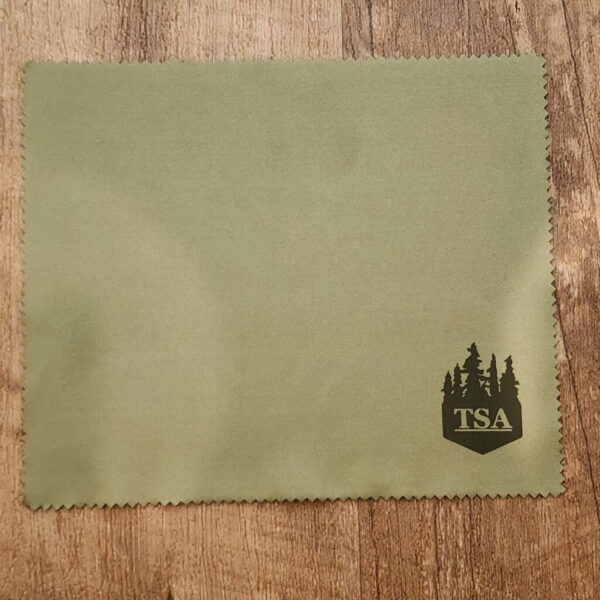 TSA Knives Silky 6x7” Dark Olive Green Cleaning Cloth - Image 2