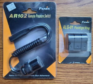 Fenix AR102 Flashlight with pressure switch and mounting rings