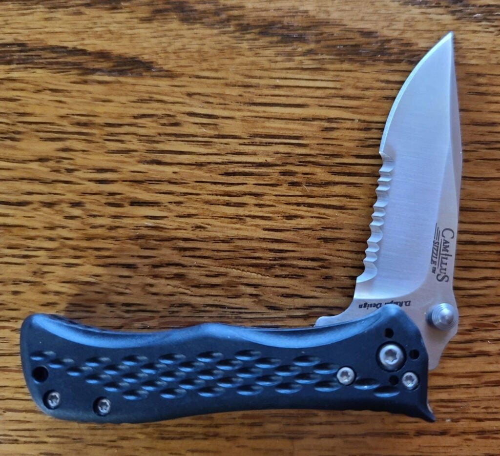 Camillus Frame Lock folder with belt clip Sizzler, Robo Powered – gallery image 2
