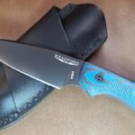 Bradford Gardian 3, 3D Black & Blue ,M390, False Edge, Black DCL Finish knife for sale
