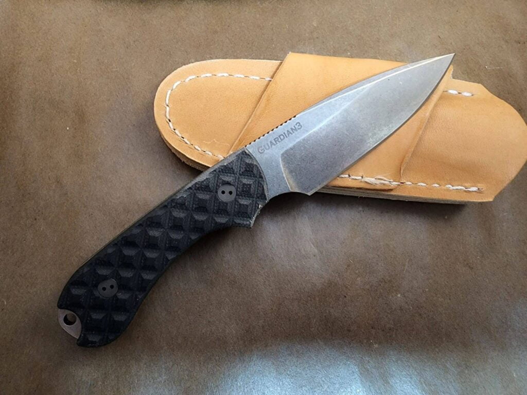 Bradford Gardian 3, Textured Black ,M390, False Edge, Stonewash Finish – gallery image 2