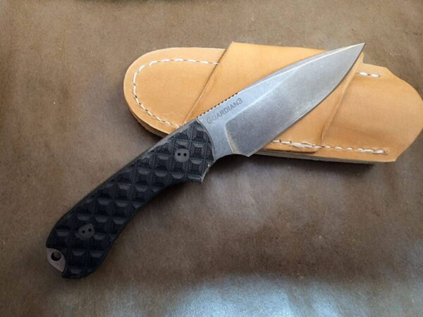 Bradford Gardian 3, Textured Black ,M390, False Edge, Stonewash Finish – gallery image 1