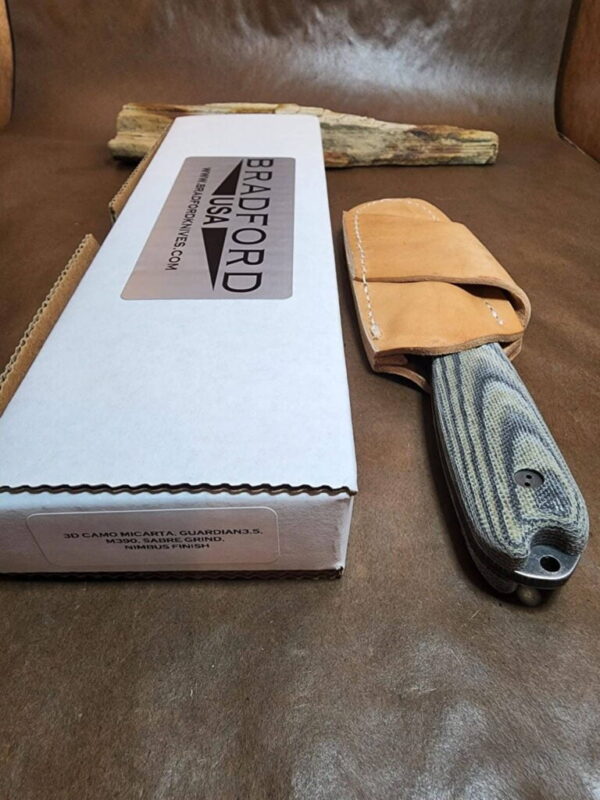 Bradford Gardian 3.5, 3D Camo Micarta ,M390, Sabre Grind, Nimbus Finish - Image 3
