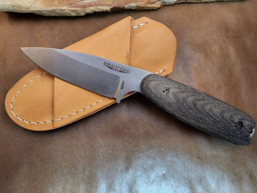 Bradford Gardian 3.5, Black Micarta ,M390, Sabre Grind, Stonewash Finish – gallery image 2