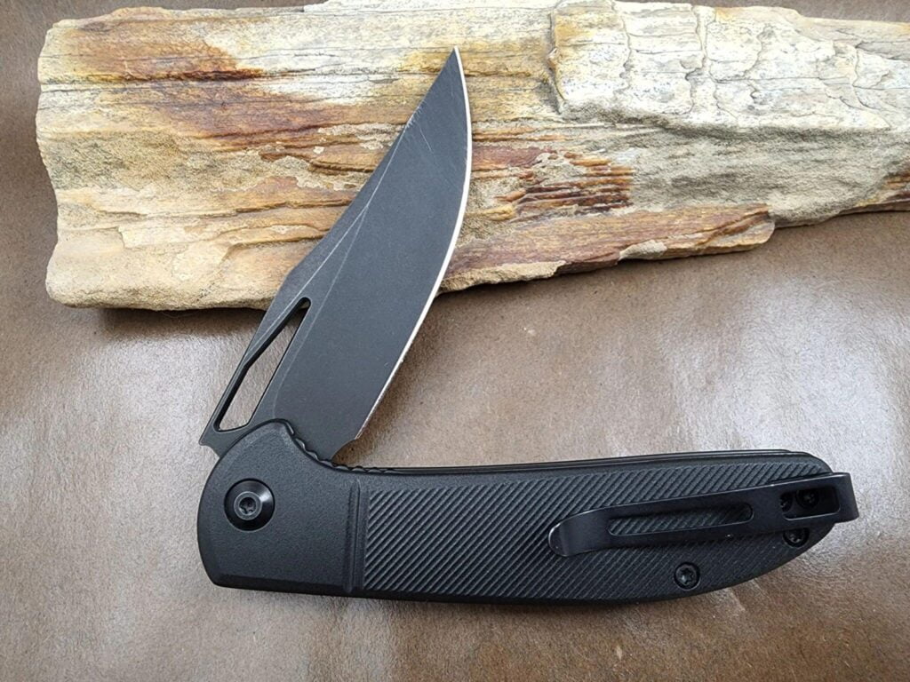 CIVIVI Ortis C2013D Black Fiber Glass Reinforced Nylon Handle Black Stonewashed 9Cr18MoV Liner Lock – gallery image 4