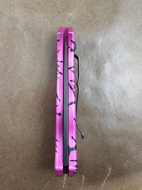 Piranha Fingerling "Pink" Plain 154CM Tactical Black Blade - Image 4
