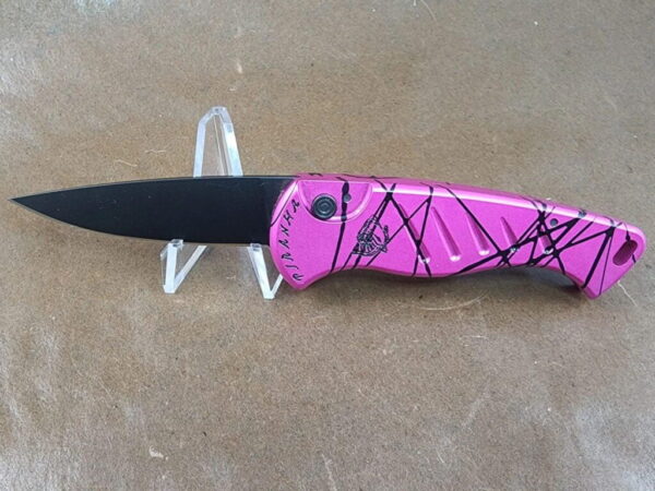 Piranha Fingerling "Pink" Plain 154CM Tactical Black Blade - Image 3