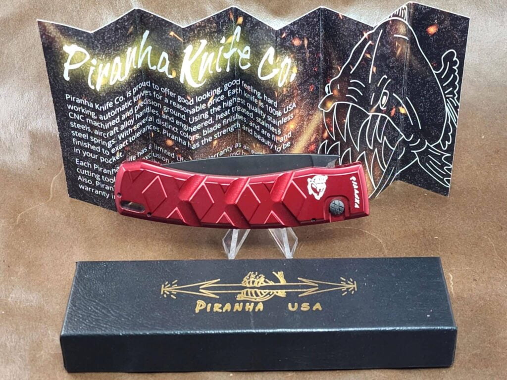 Piranha X "Red" Plain 154CM Blade Black Tactical Blade – gallery image 2