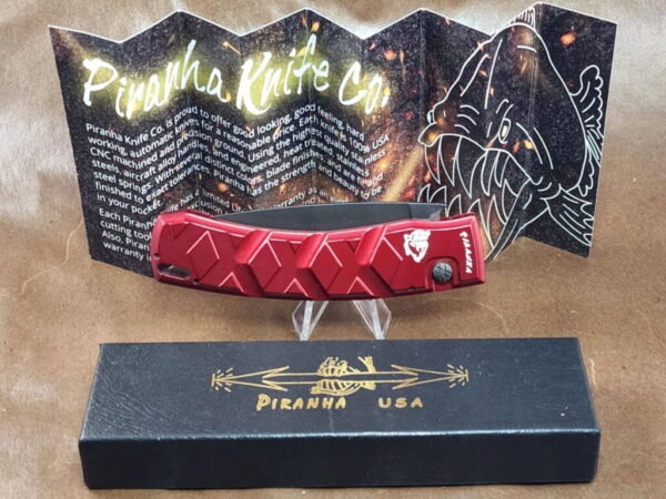 Piranha X "Red" Plain 154CM Blade Black Tactical Blade – gallery image 1