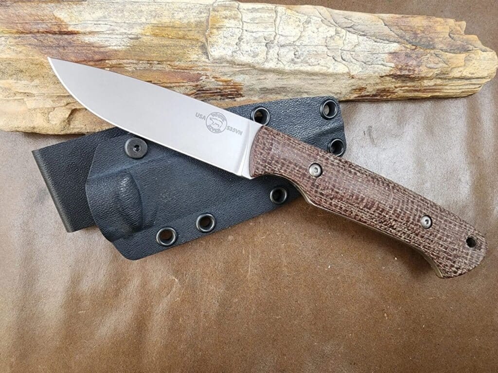 White River Knife & Tool Hunter Burlap Natural Micarta – gallery image 2