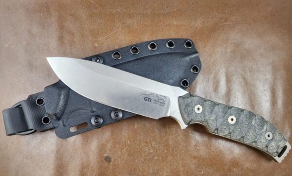 White River Knife & Tool GTI 4.5 Black and Olive Drab Linen – gallery image 1