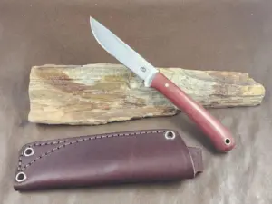 L.T. Wright "The Bandit" in Red Linen knife for sale