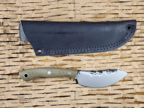 Lon Humphry Nessmuk Black Tail in Green Micarta with Forged 52100 Steel - Image 2