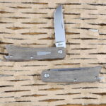 Esnyx Beer Buster Jr. Slip Joint with Green Micarta over Red G10 Inlay in M390 knife for sale