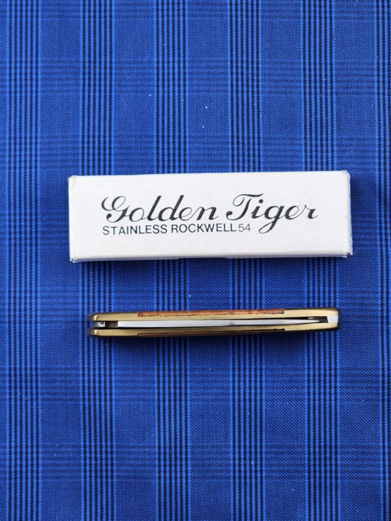 Golden Tiger Vintage Lockback Folder – gallery image 2
