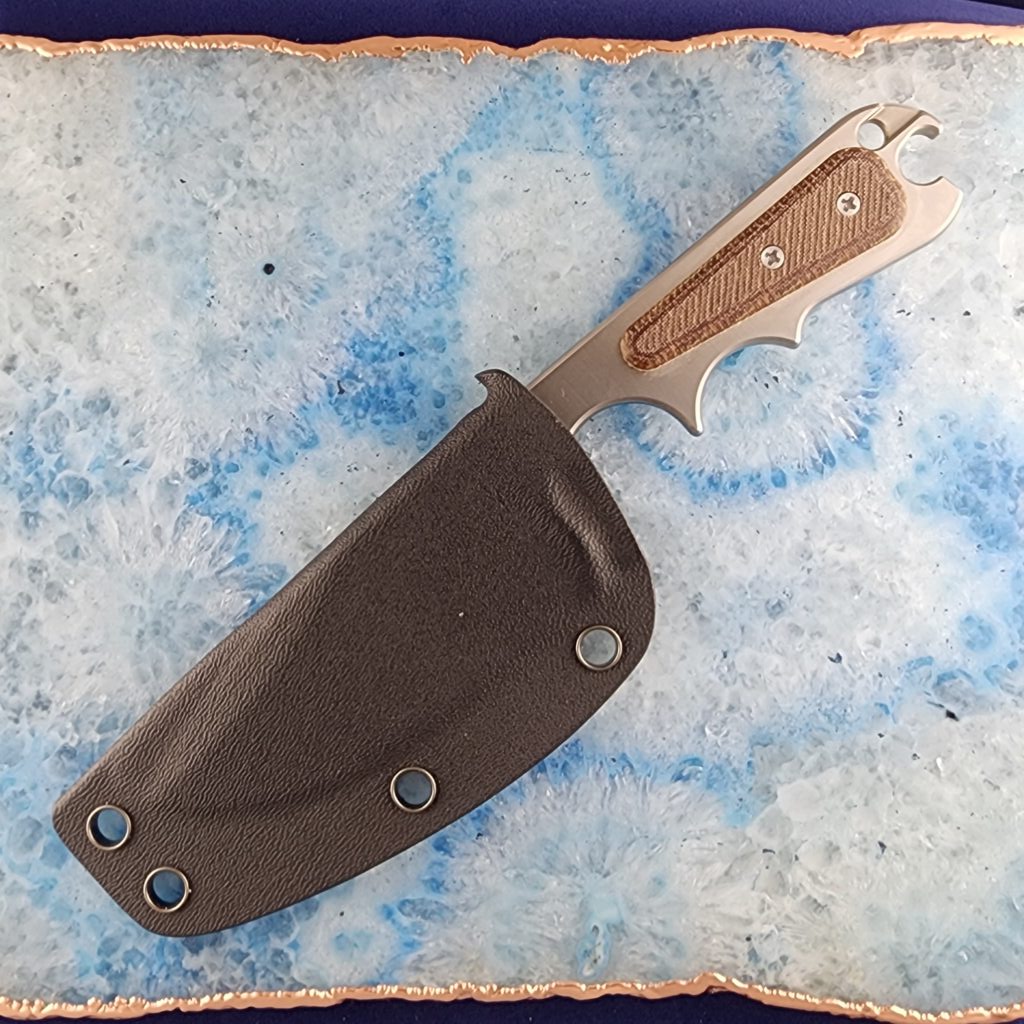 Pitbull Fixed Blade in D2 with Bottle opener and Kydex Sheath – gallery image 2
