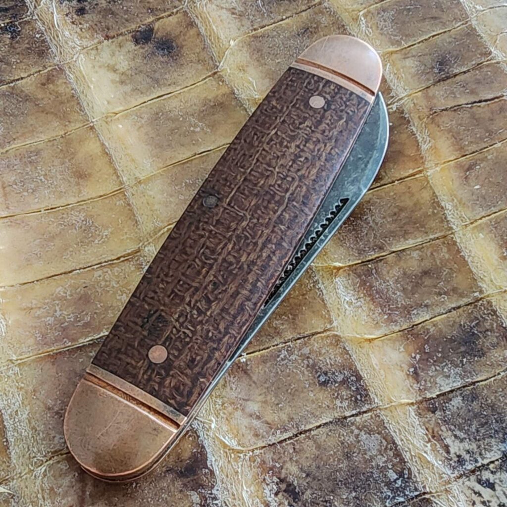 Boker Barlow Solingen SMKW Exclusive Copper Burlap Micarta O1 Tool Steel 111517 – gallery image 10