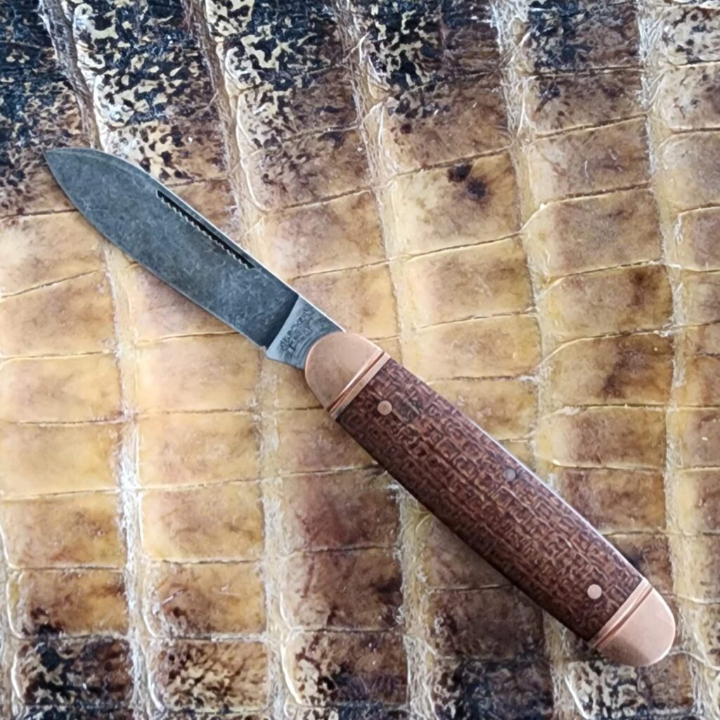Boker Barlow Solingen SMKW Exclusive Copper Burlap Micarta O1 Tool Steel 111517 – gallery image 8