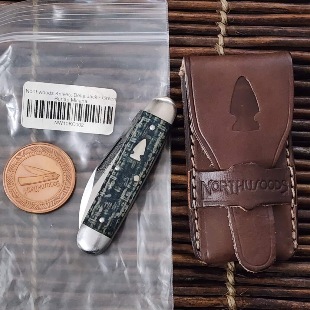 Northwoods by Great Eastern Cutlery Green Burlap Micarta Delta Jack NW10KC002 – gallery image 2