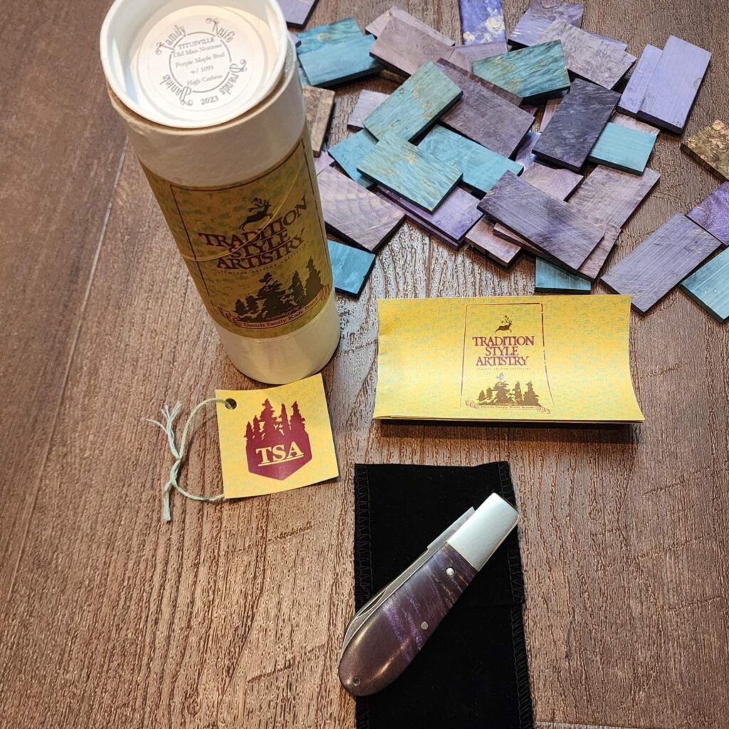 Daniels Family Knife Brands TSAK Exclusive Old Man Norman in Purple Maple Burl – gallery image 3